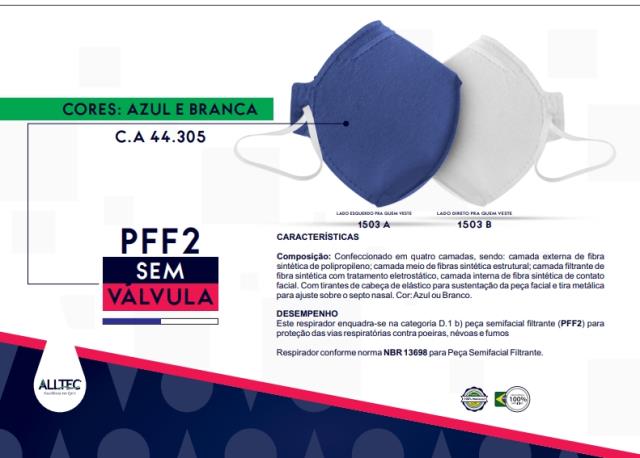 CA49867 - RESPIRADOR PURIFICADOR DE AR TIPO PEÇA SEMIFACIAL FILTRANTE PARA PARTÍCULAS PFF2